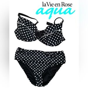 Aqua🦋Black and White Polka Dot Swimwear